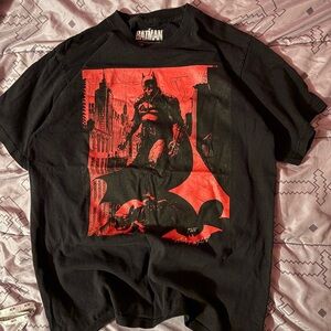 Batman Black Tee with Red Graphic